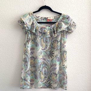 Esprit sheer ruffled top